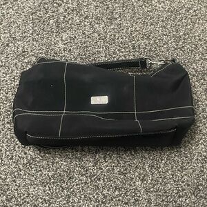 Etienne Aigner black and white grid pattern hobo Leather shoulder purse bag